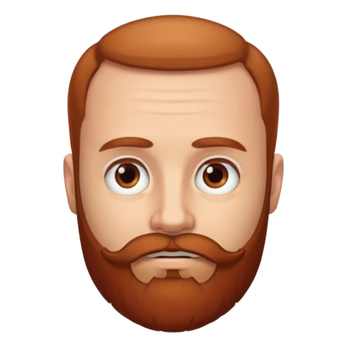 semi balding man with beard. brown eyes and brown/red beard sticker
