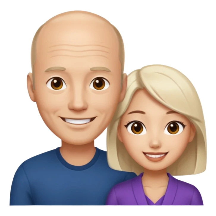 White balding american guy sexy korean girl sticker