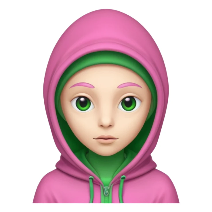 Hooded Pink Alien – Pink alien wearing a green hood.






 sticker