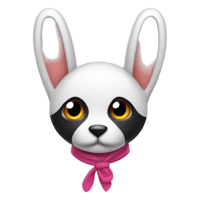 Coneja con lazo en las orejas rosado y zorro sticker