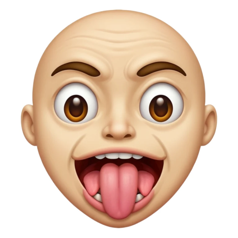 ugly 🥺👀 emoji with tongue out sticker