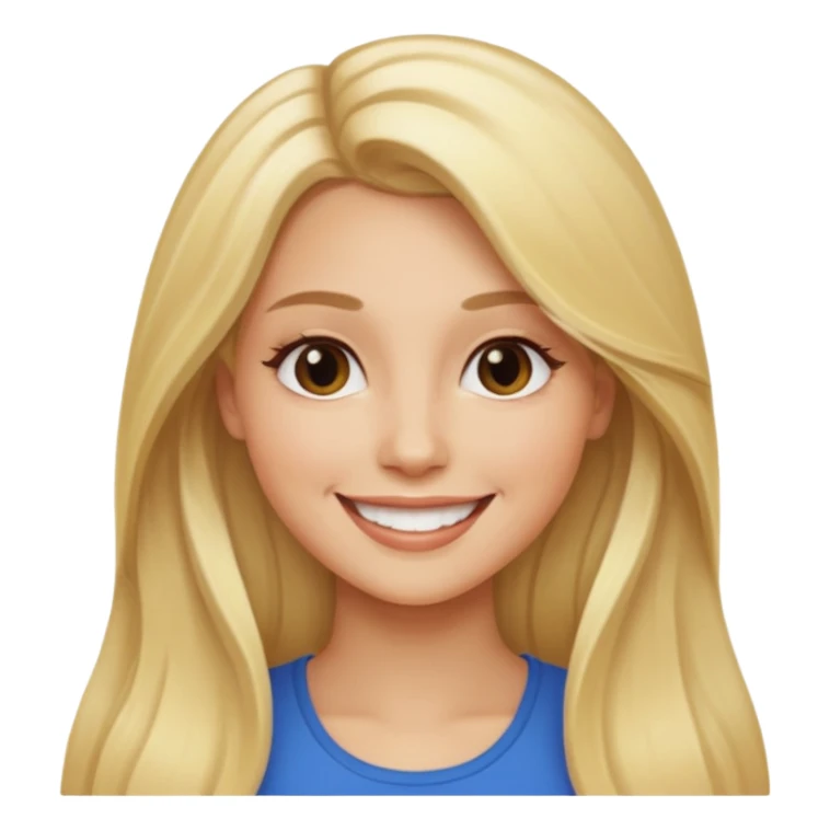 women ios emoji blonde long hair sticker