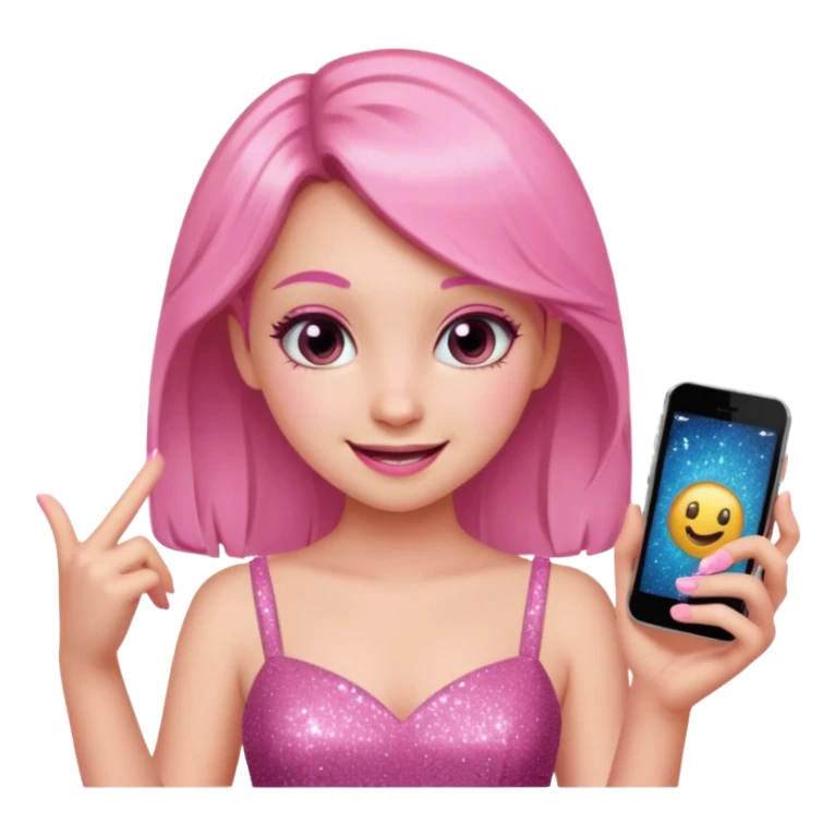 glitter pink girl naughty selfie sticker