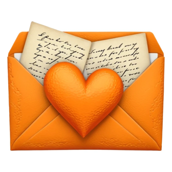 Change I don't want 2 hearts only 1 orange heart love letter sticker