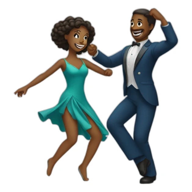 A woman and a man dancing together. sticker