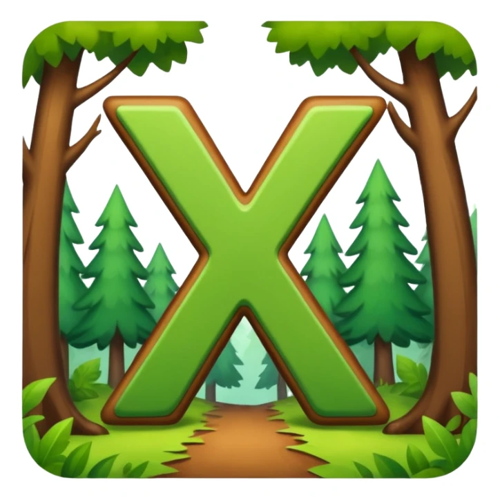 the letter X running around in the woods having an adventure sticker