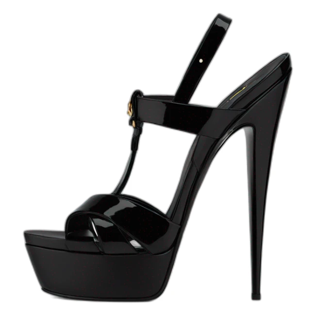 Ysl TRIBUTE heel SANDAL black PATENT LEATHER sticker