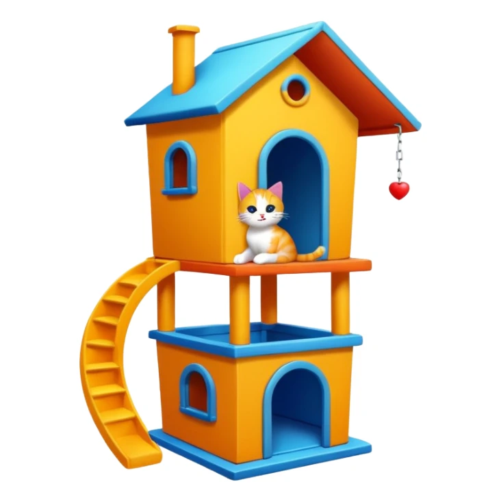cats relaxing in a vertical playhouse sticker