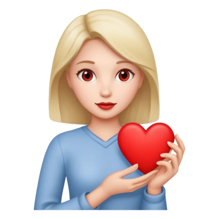A single woman with heart in his hand  sticker