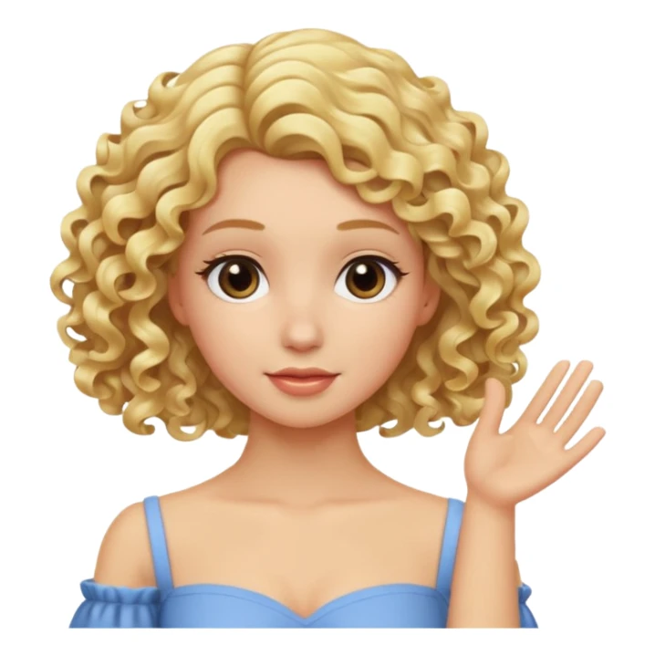back view of a hand caressing blonde curls sticker