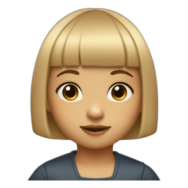 A 2-year-old girl with a short bob and blunt bangs facing forward sticker