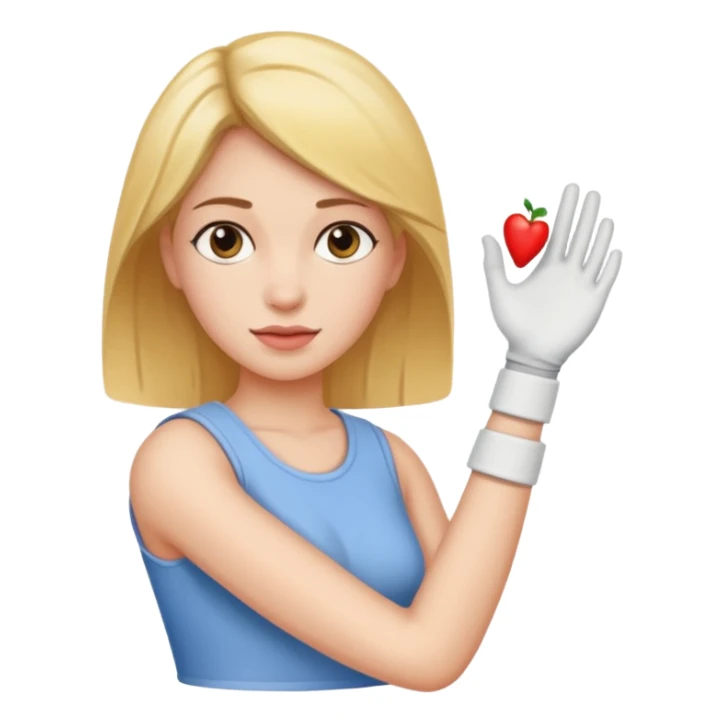 Lady with left lower arm ina cast sticker