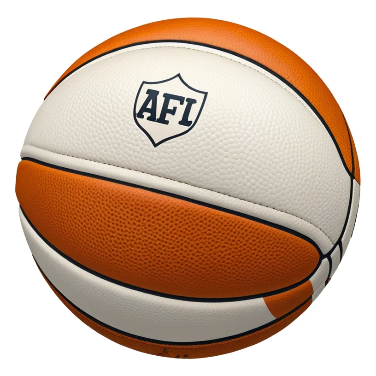 Cinematic Realistic image of an AFL ball with a rugged, textured leather surface and vibrant markings, rendered in rich detail with subtle signs of wear, set against a dynamic sports backdrop under energetic lighting sticker