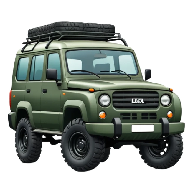 UAZ Patriot Russian SUV off-road vehicle with distinctive square boxy shape sticker