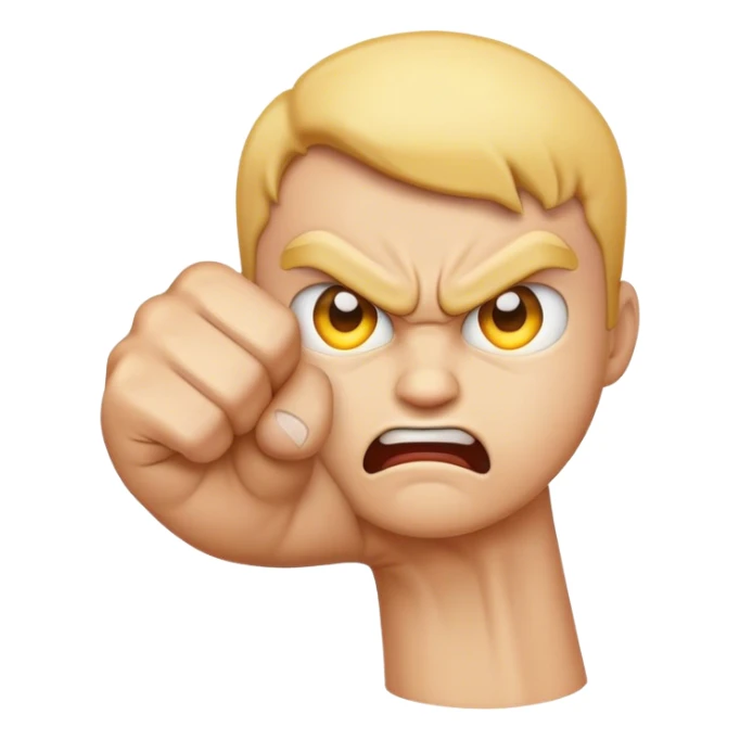 angry emoji which shows his fist sticker