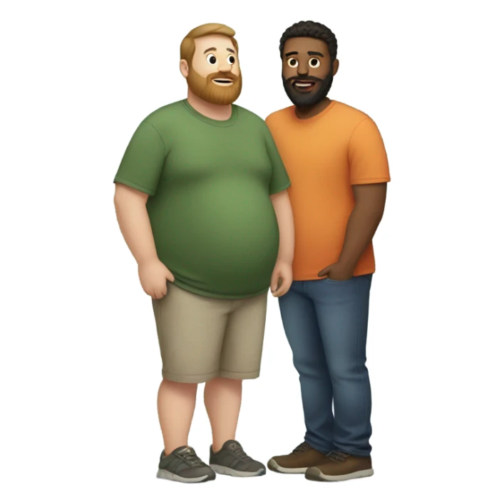 Pregnant Fat bearded man and fit husband sticker