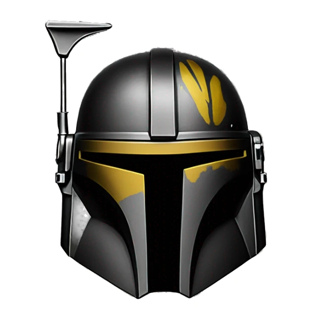 Mandalorian helmet black and yellow with antenna sticker