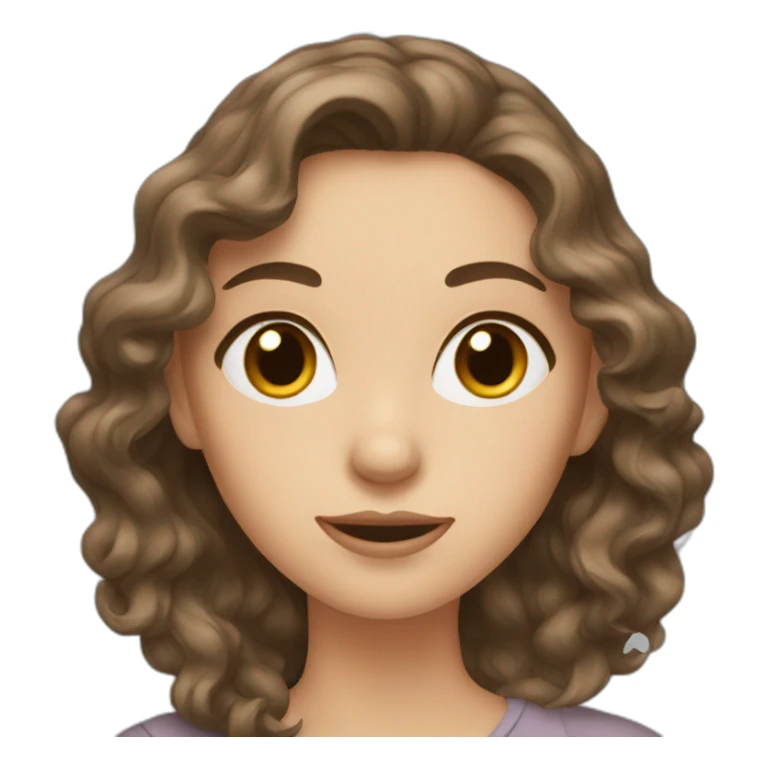 lady with grey eyes and wavy brown hair  sticker