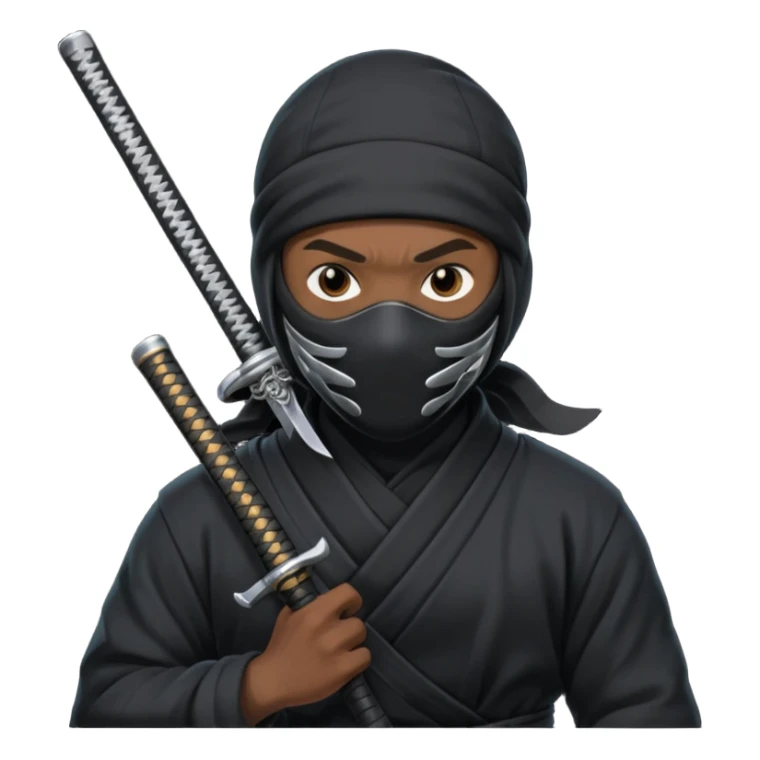 Una persona así Ninja pero que esté así como mala pero que sea mala y ya rapera O sea que allá que la foto digo que el emoji sea un Ninja Ninja Ninja sosteniendo una arma sticker