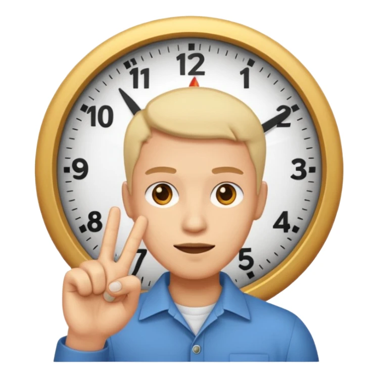 mach mir ein clock it emoji mit zwei finger sticker