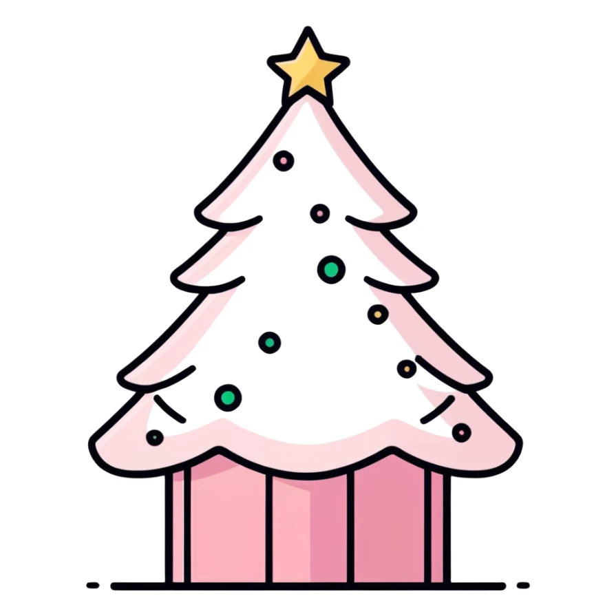 Pink christmas sticker
