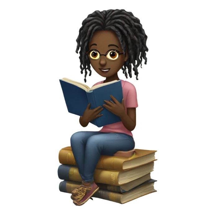 Mirco locs black girl reading sticker