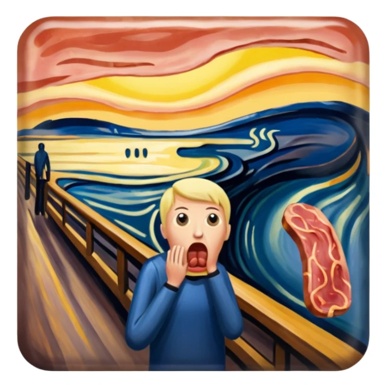 Edvard munch The Scream painting with SPAM MEAT landscape  sticker