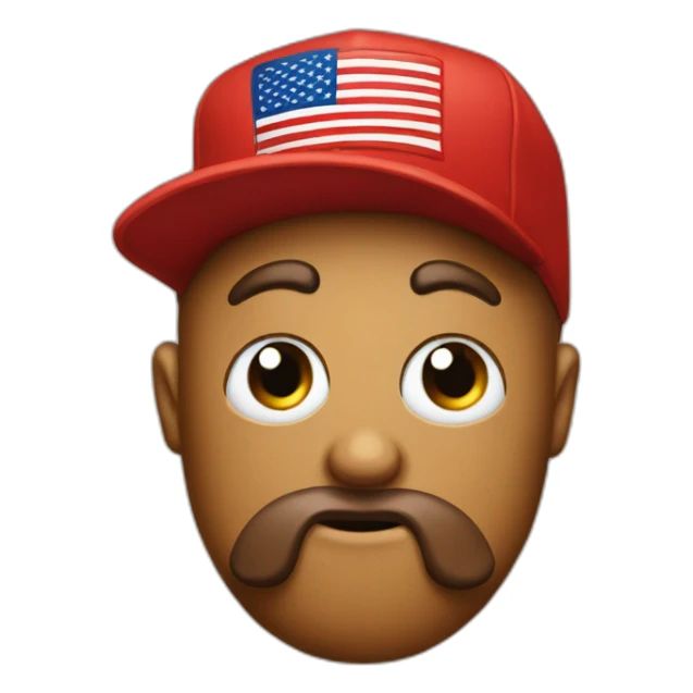 poop emoji wearing red make america great again cap sticker