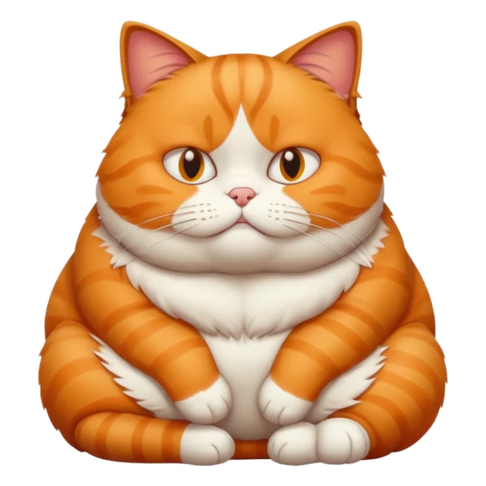 A fat cat sitting down ( laying as if they are slowly falling on the floor from the wall ) and looking like they don’t care about it sticker
