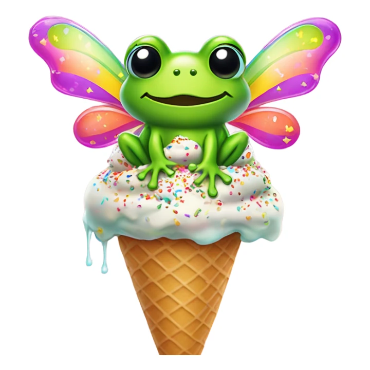 Ice cream with sprinkles fairy frog sticker