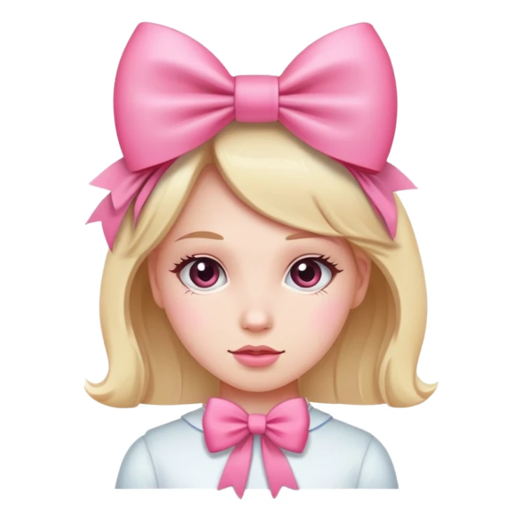 Girl with a pink bow sticker