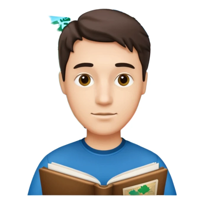 A man studying with a map of Canada in the background sticker