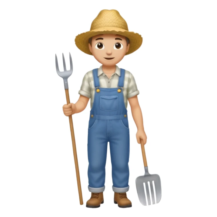 High resolution of  full body farmer sticker