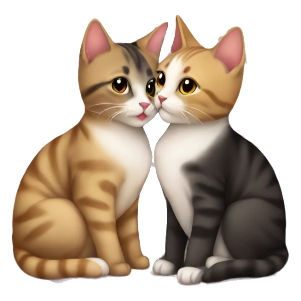cute kissing cats on lesbian flag sticker