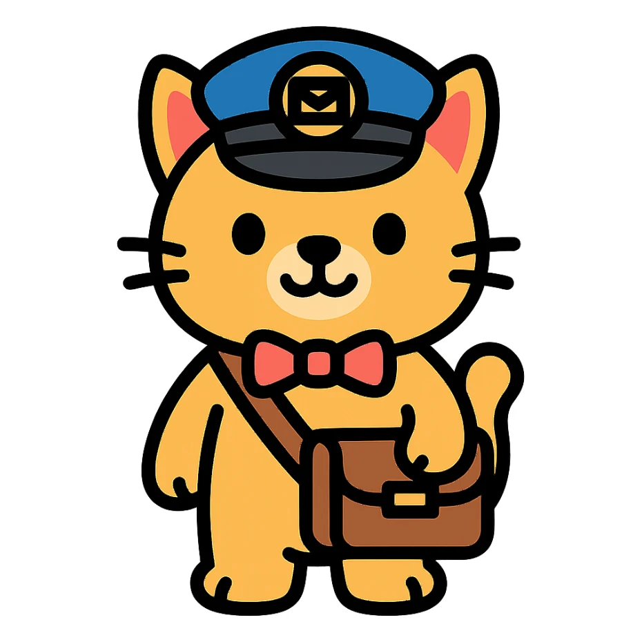 postman cat, very cute sticker