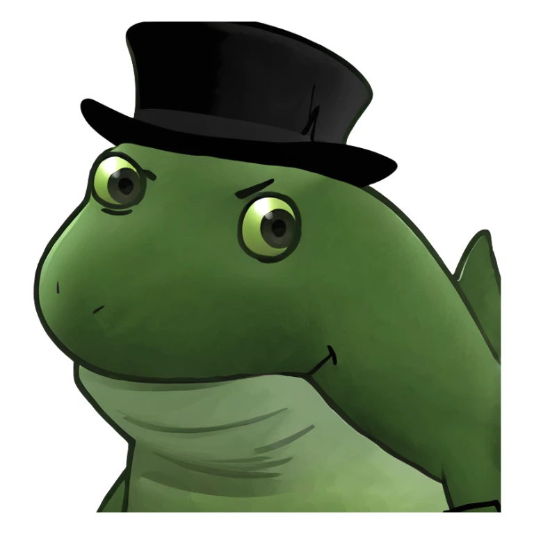 Shark with a top hat sticker