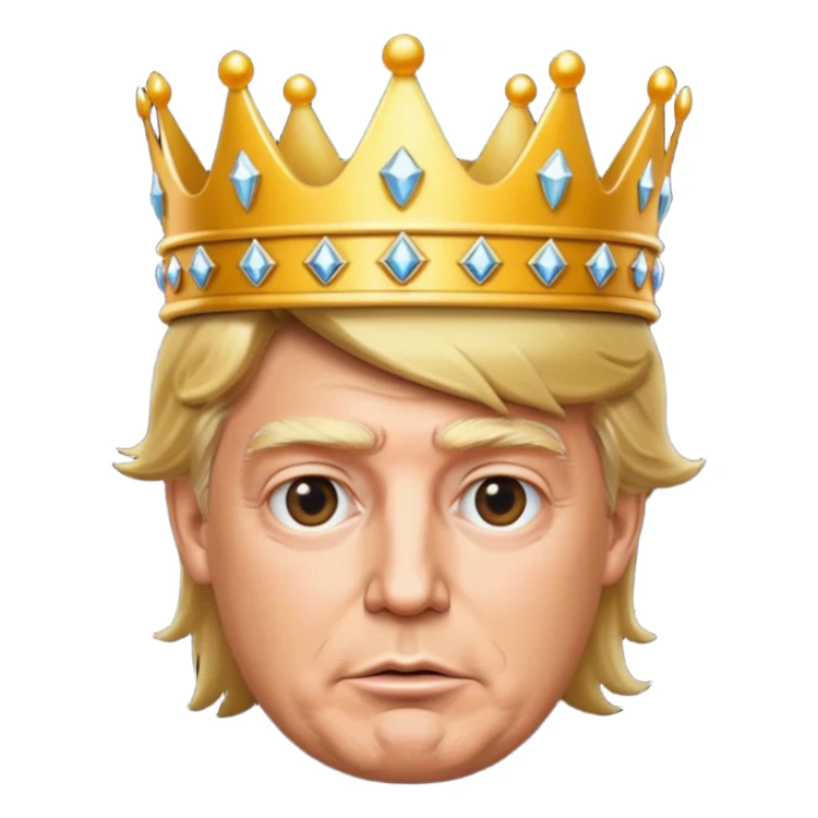 face of donald trump wearing a crown sticker