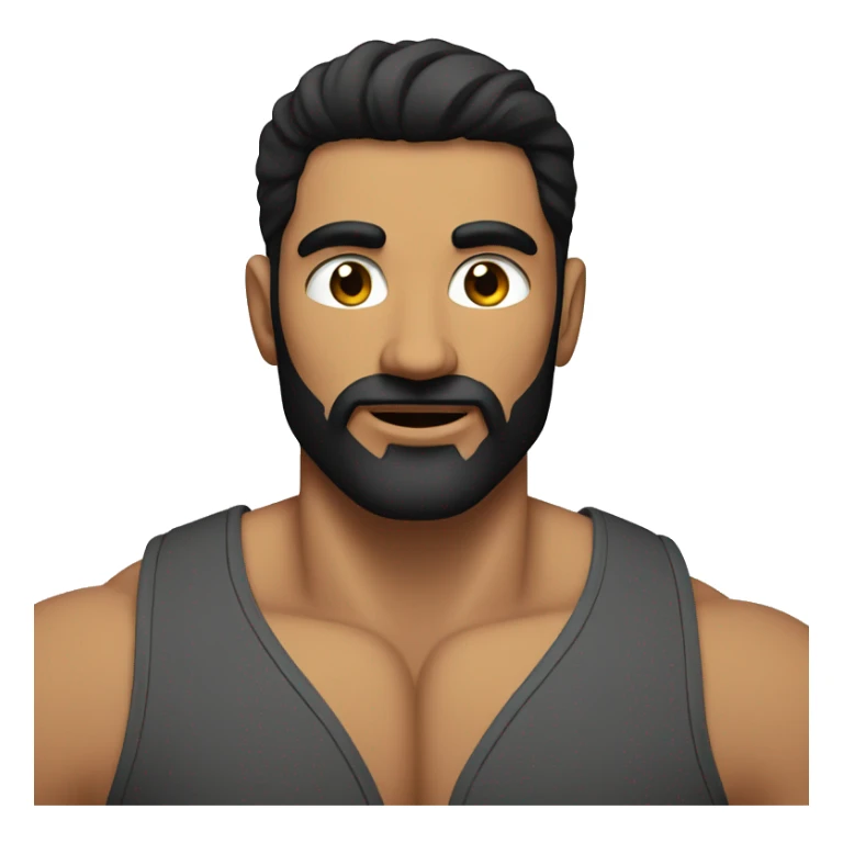 A muscular man, within beard, black hair, Pakistani origin  sticker