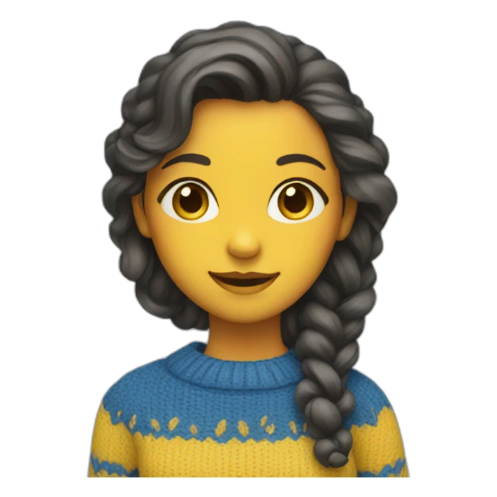 Girl in blue and yellow sweater sticker