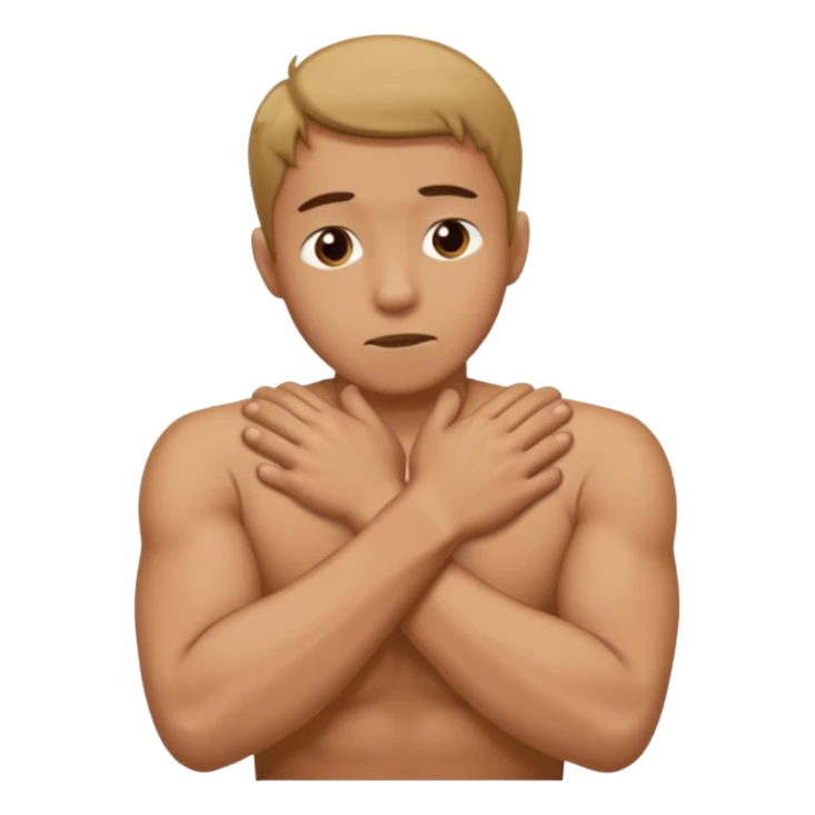 Man strangling  Himself with arms crossed over and grabbing neck tightly sticker