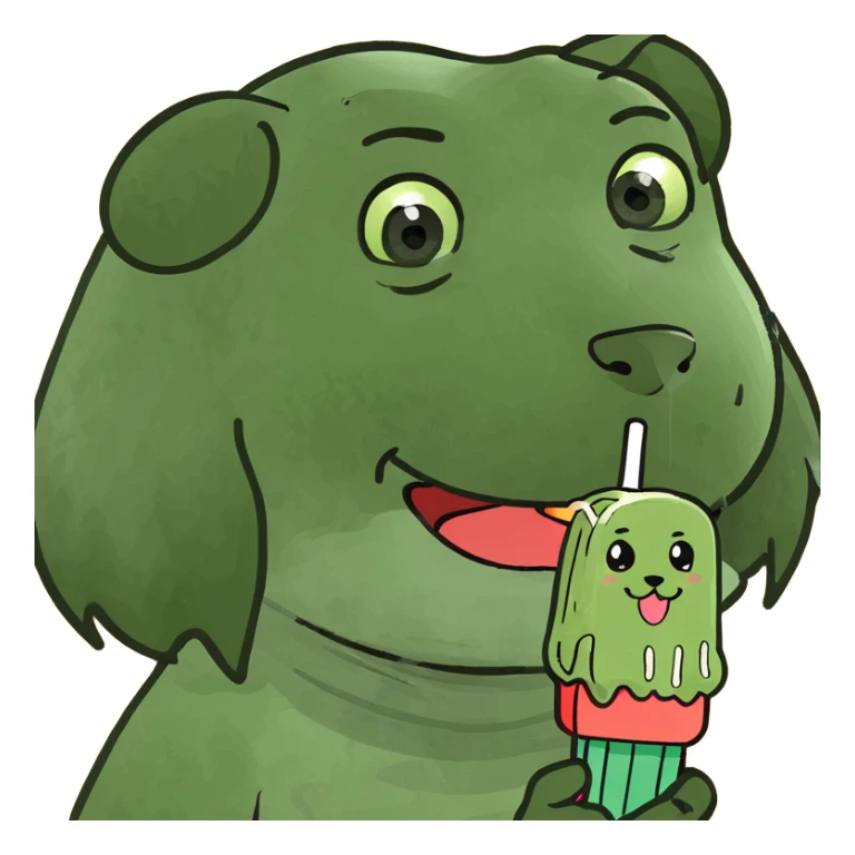 Girl eating paw popsicle sticker
