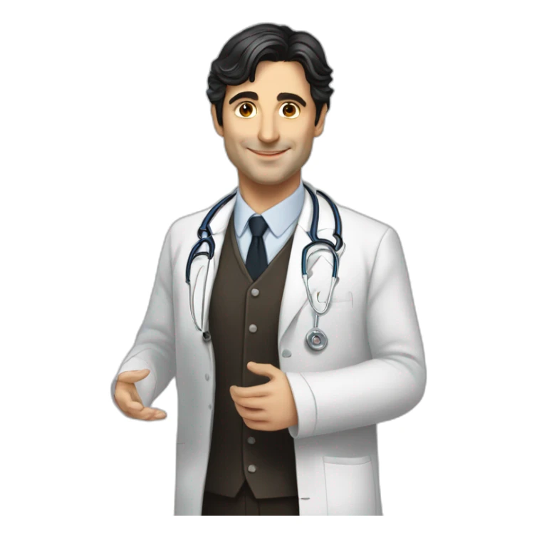 Andrea Montella blessing with doctor dress sticker