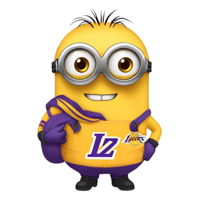 minion wearing lakers jerssey sticker