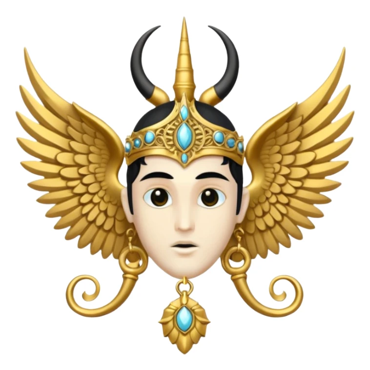 holy saint emblem with black wings with horn sticker