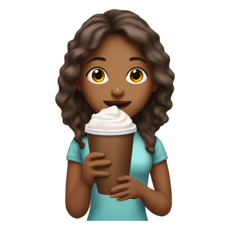 A tan girl drink hot chocolate  sticker