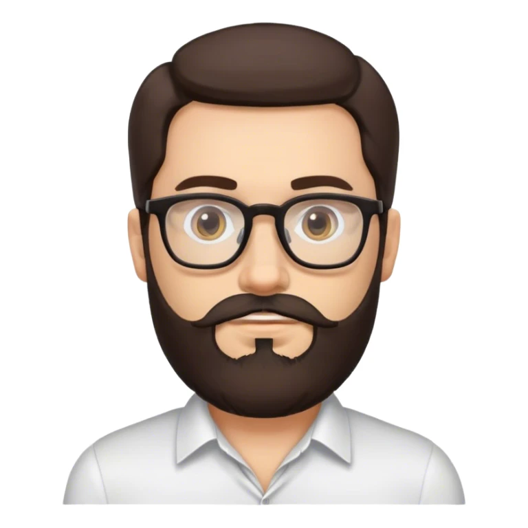 white man with beard and dark brown hair wearing glasses sticker