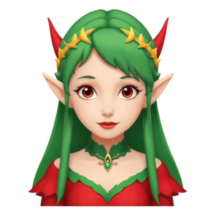 woman with elf ears wearing a red outfit sticker