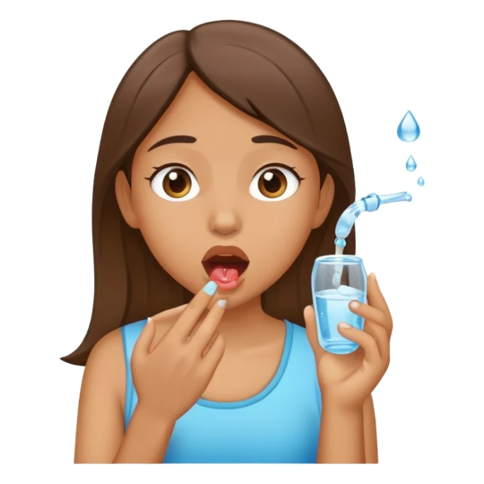 Girl catching water in her mouth sticker