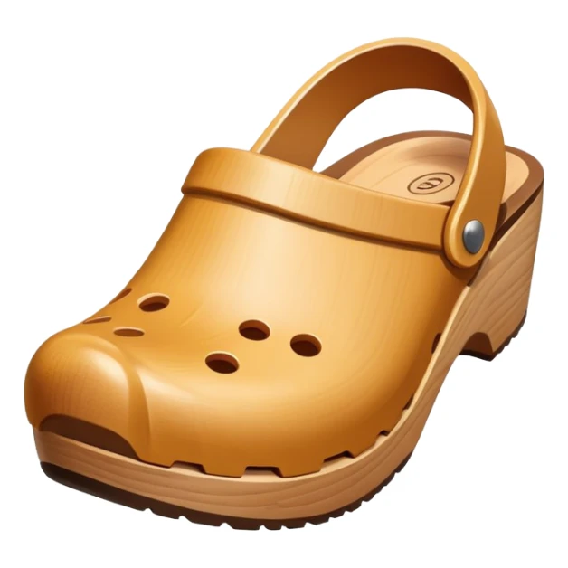 simple wooden traditional minimal clog  sticker