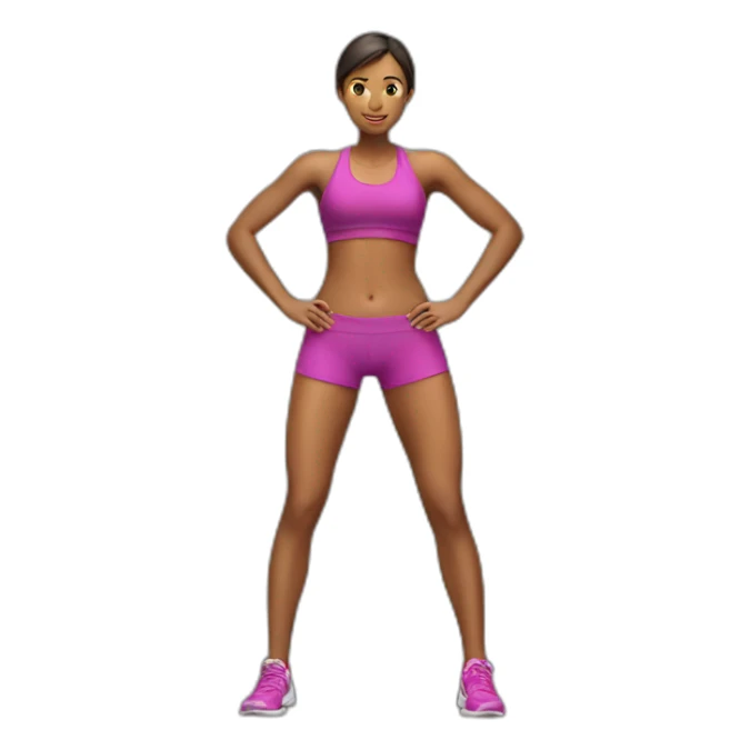 fitness woman belly sticker